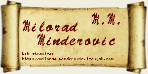 Milorad Minderović vizit kartica